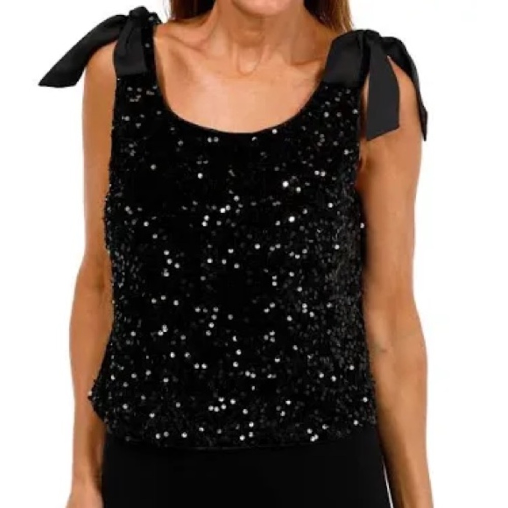Nanette Lepore Sleeveless Sequins Tank Top
